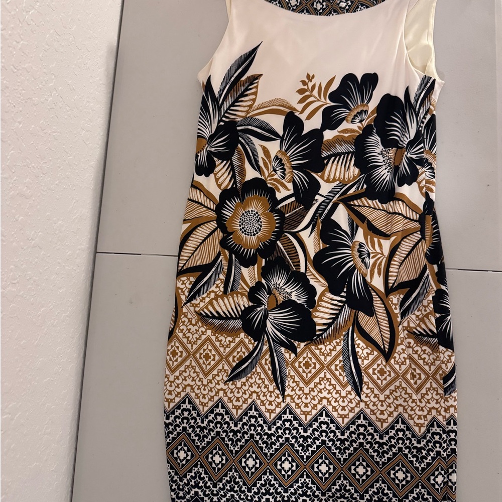 Muse Black and Gold Floral Midi Dress